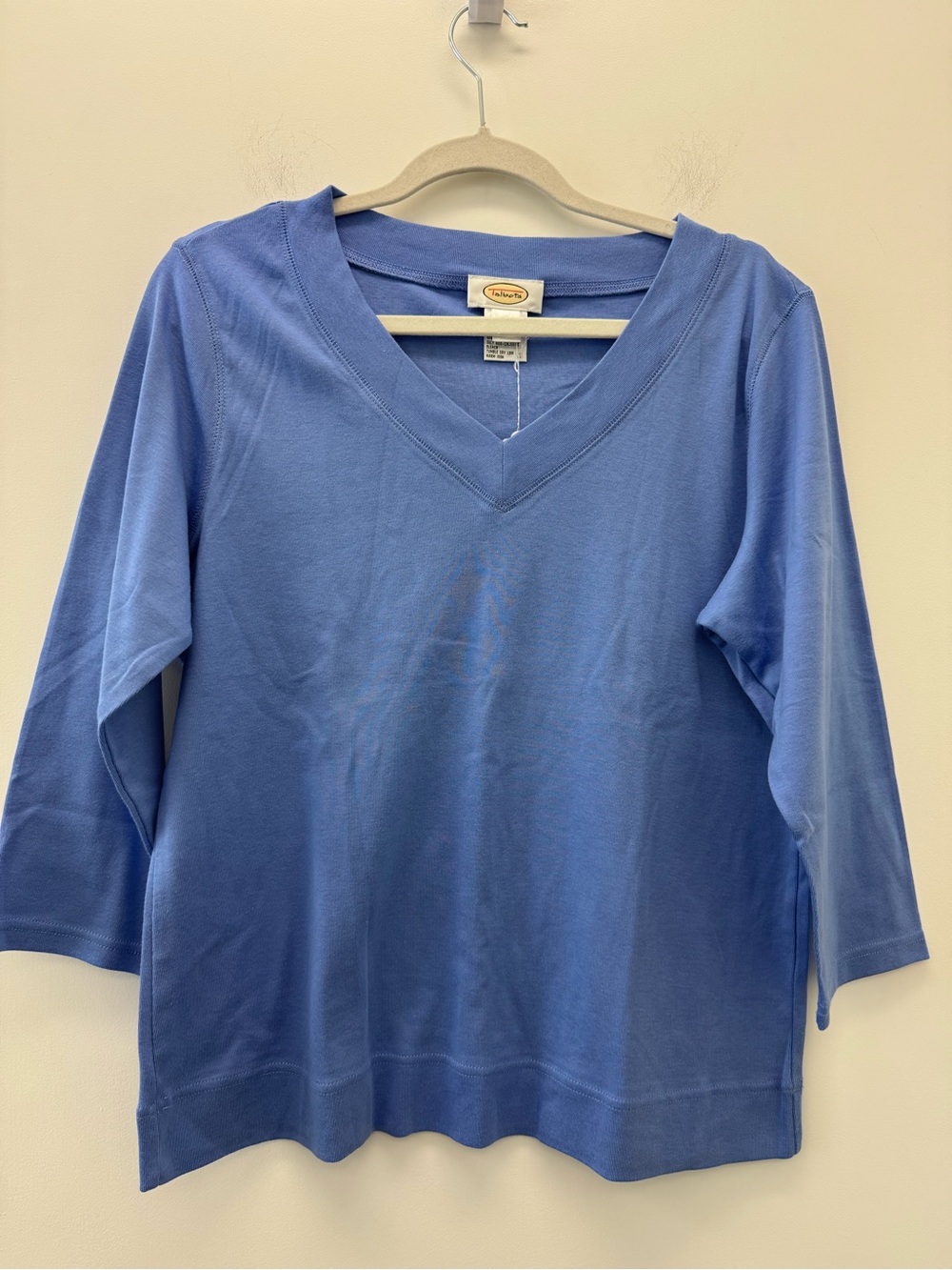 Talbots Periwinkle Blue V-Neck 3/4 Sleeve Top - Picture 2 of 5